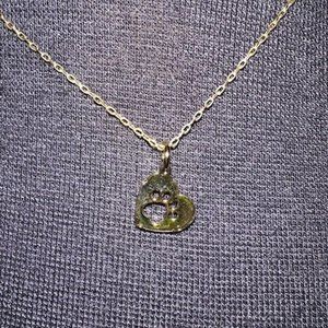 Charlene K Gold Heart Shaped Charm with Paw Print Necklace 10666G  NWT Boutique